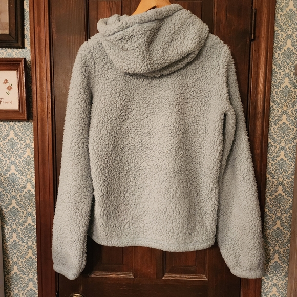 Hollister Sherpa Hoodie Pullover  Blue Women's Sz S Pockets Soft Fuzzy Warm! - Picture 4 of 4